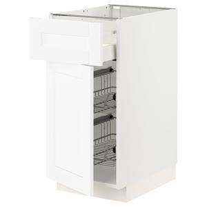 Тумба под шкаф с проволочной корзиной/ящиком/дверцей, белая отделка Enköping/белое дерево, 40x60 см IKEA Metod / Maximera