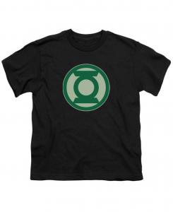 Детская футболка с коротким рукавом и зеленым символом (зеленая) Green Lantern, Black