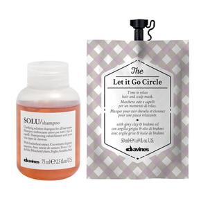 Набор для очищения волос: шампунь, 75 мл + маска-антистресс, 50 мл Davines Solu