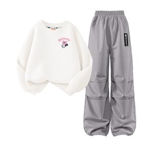 Детская повседневная спортивная одежда Disney, белый/серый