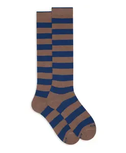 Длинные хлопчатобумажные носки в полоску Gallo, мультиколор