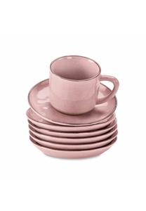 Набор из 6 чашек и блюдец Biarré розовый Loberon, розовый