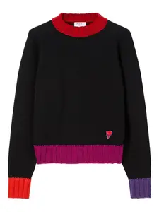 Свитер в стиле колор-блок Pucci, черный