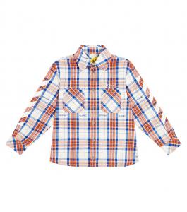 Рубашка arrows в клетку из смесового хлопка Off-White Kids, красный