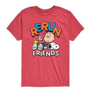 Футболка с принтом Peanuts Rerun & Friends для мальчиков 8-20 Licensed Character, Heather Red