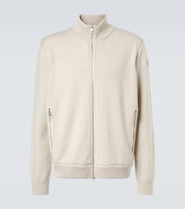 Шерстяной свитер на молнии Moncler, Soft Beige