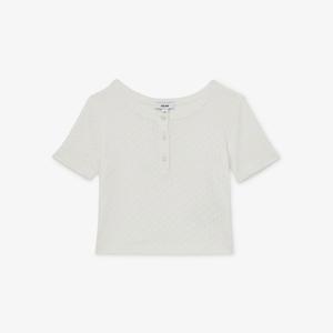 Футболка детская Reiss Марго хлопковая с ажурной вязкой на 9-13 лет, белый