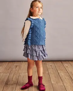 Детский ажурный жилет с люрексом Coconut El Corte Inglés, синий