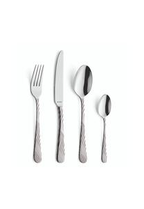 Набор столовых приборов Amefa с узором на ручках, 24 предмета, серебряный