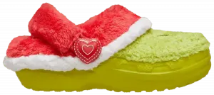 Детские классические сабо Grinch x Crocs с подкладкой "Воровство Рождества", зеленый