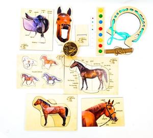 Лошадь, комплект, строение лошади, кормление, подкова, седло, уздечка, картографирование, моторика Inna marka