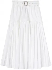 Плиссированная юбка миди JIL SANDER, белый
