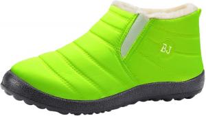 Женские и мужские зимние ботинки с утеплителем из меха, укороченные ботильоны, противоскользящие, водоотталкивающие, для улицы, кроссовки на удобной подошве, легко надевать, комфортные для ходьбы, модные повседневные ботинки Generic, темно-зеленый