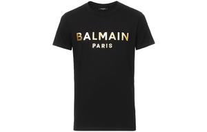 Футболка с принтом логотипа BALMAIN, черная