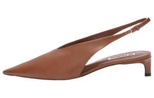 Туфли-лодочки из кожи с острым носком и открытой пяткой JIL SANDER, Brown