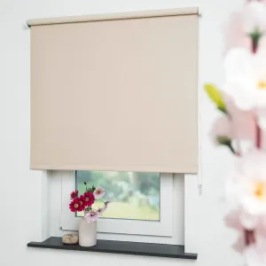 Рулонная штора Uni с боковым управлением, затемняющая, энергосберегающая, для установки с помощью сверления Liedeco, кремовый