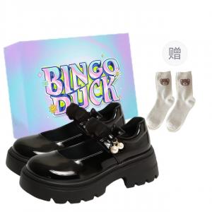 Туфли Мэри Джейн женские BINGO DUCK, Black+Exclusive Shoe Box+Gift Socks