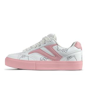 VFDF Женские бело-розовые противоскользящие износостойкие низкие кеды для скейтбординга