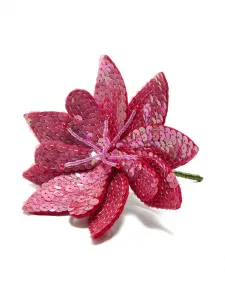 Брошь с пайетками и цветком MALIPARMI, красный