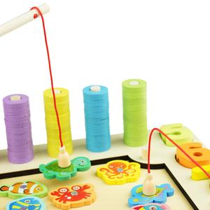 Деревянный пазл Монтессори, деревянные кубики, буквы, шарики, 6 в 1 KinderSafe