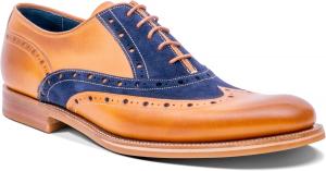 Мужские кожаные броги-оксфорды ручной работы BARKER Abingdon: Вечная элегантность и превосходное мастерство, Cedar Calf/Navy Suede