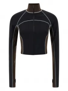 Топ с высоким горлом и логотипом Fendi, черный