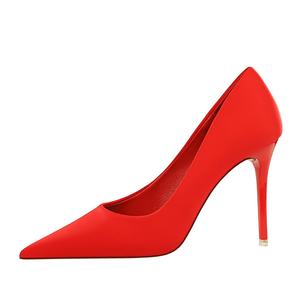 QITUMAUL Красные женские туфли на тонком каблуке 10,5 см, цвет Red[Heel Height 10.5cm]