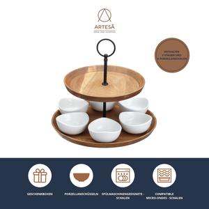 Набор для сервировки , 2 уровня, включая 6 мисок Artesà, коричневый