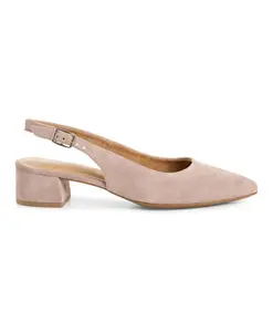 Бежевые туфли-слингбэки на устойчивом каблуке Tamaris, бежевый