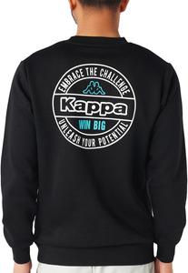 Мужская толстовка Kappa 245365, принт на спине, художественный дизайн, флисовая подкладка, черный
