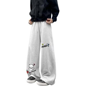 Вязаные спортивные штаны Unisex HUANQIU, белый серый