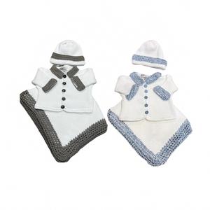 Свитер для мальчика из двух частей с воротником и манжетами, белый с темно-серым Gita, White With Dark Grey