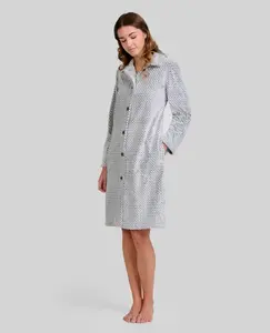 Женский халат из жаккардовой ткани с узором «елочка» Lohe, серый