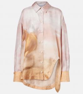 Рубашка из шелкового твила с принтом The Attico, Pink Shades