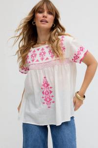 RAFFYA Блузка 'Flora' в белом цвете