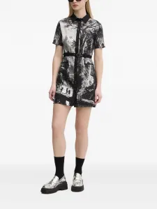 Мини-платье с поясом Desigual, черный