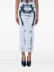 Юбка миди с абстрактным принтом Jean Paul Gaultier, синий