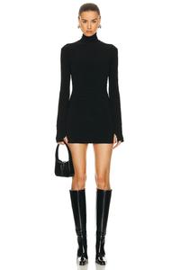 Платье Pickleball с высоким воротником и длинными рукавами Norma Kamali, черный