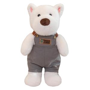 Милый плюшевый кукла вест хайленд уайт терьер в комбинезоне, высота 30см/40см/55см LEVENKENESS, серый