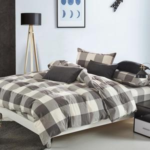 Комплект одеял из стираного хлопка Serenta в клетку с накладками, серый