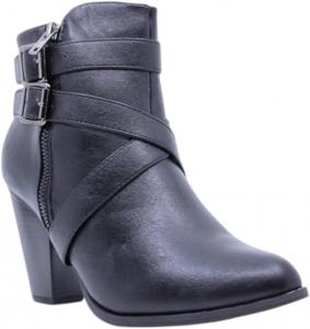 Forever - Женские ботильоны с 3 пряжками, Pu Black