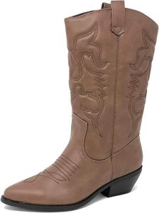 Вестерн-сапоги Soda Reno Black Western Cowboy с острым носком, длиной до колена, на шнуровке и с боковыми петлями