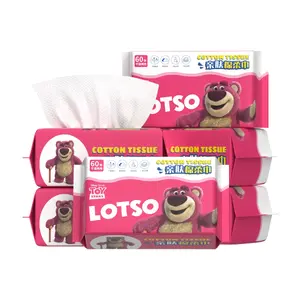 Серия Strawberry Bear одноразовые хлопковые полотенца / салфетки для лица бережные к коже мягкие ультрамягкие утолщенные Disney