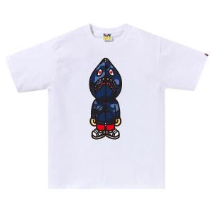 Футболка BAPE Color Camo Classic Milo Shark Tee, White/Navy