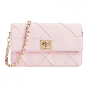 CHARLES&KEITH Кроссбод сумка малая женская кремово-молочная белая черная, Light Pink