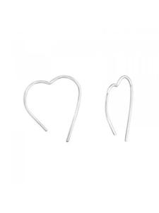 Alexander York Серьги-кольца в форме сердца из серебра 925 пробы, 2 штуки