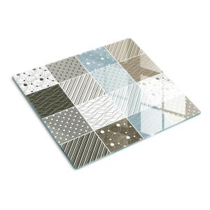 Тарелка 60x52 см с геометрическим узором TULUP, белый/белый глянцевый