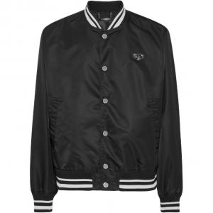 Нейлоновая бейсбольная куртка Philipp Plein, черный