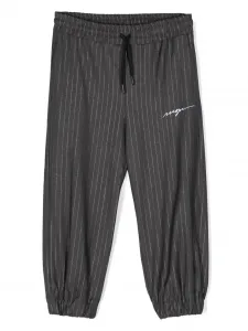 Брюки с вышитым логотипом MSGM Kids, серый