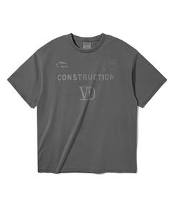 Футболка с коротким рукавом, логотип VD, пигментный блок, базовый крой Verdnt, угольно-серый